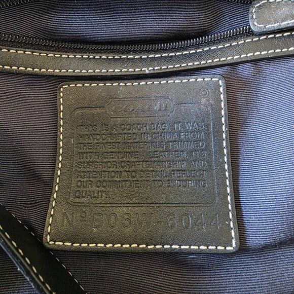 Coach Signature Black Jacquard Demi Shoulder Bag 6044 Leather Y2K Small Purse - Picture 5 of 16